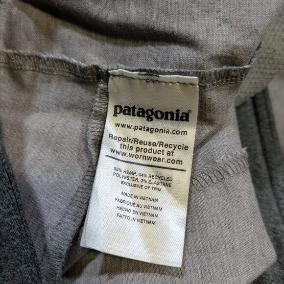 Patagonia Women's Large Hampi Rock Pants Climbing Joggers Gray Hemp Drawstring - Picture 3 of 14